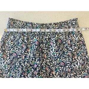 LOFT Pull On Shorts Bird Floral Print Linen Blend Size Medium‎